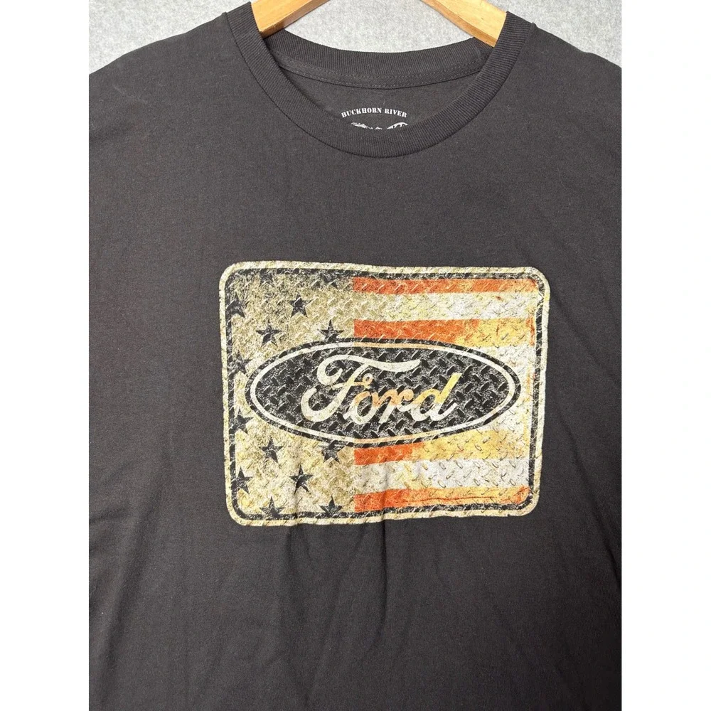 Buckhorn River Mens Black Ford Graphic T Shirt 2XL 100‎ Percent Cotton